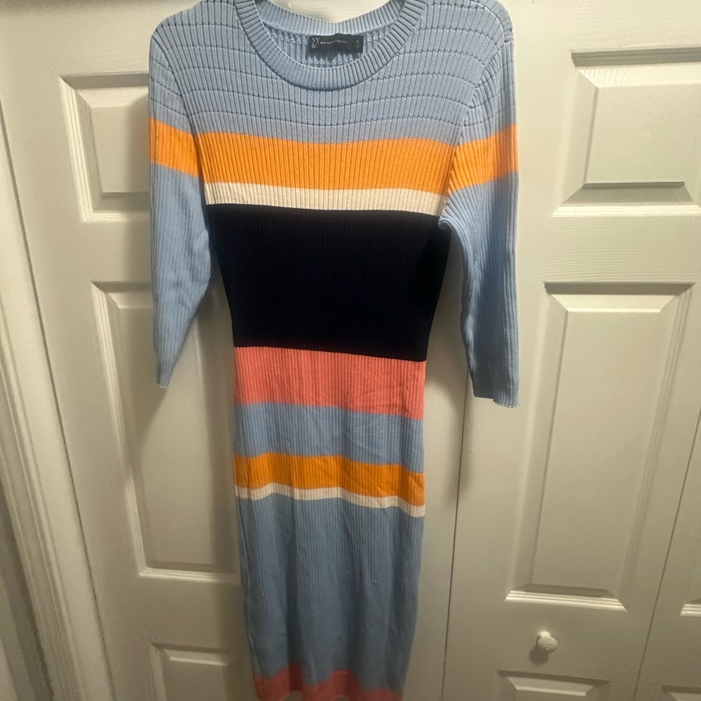 New York and Company Sweater dress stripes